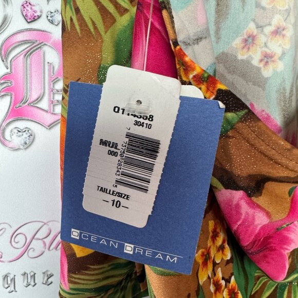 Ocean dream tankini top swim beach brand new vintage size 10 sparkly - Picture 2 of 8